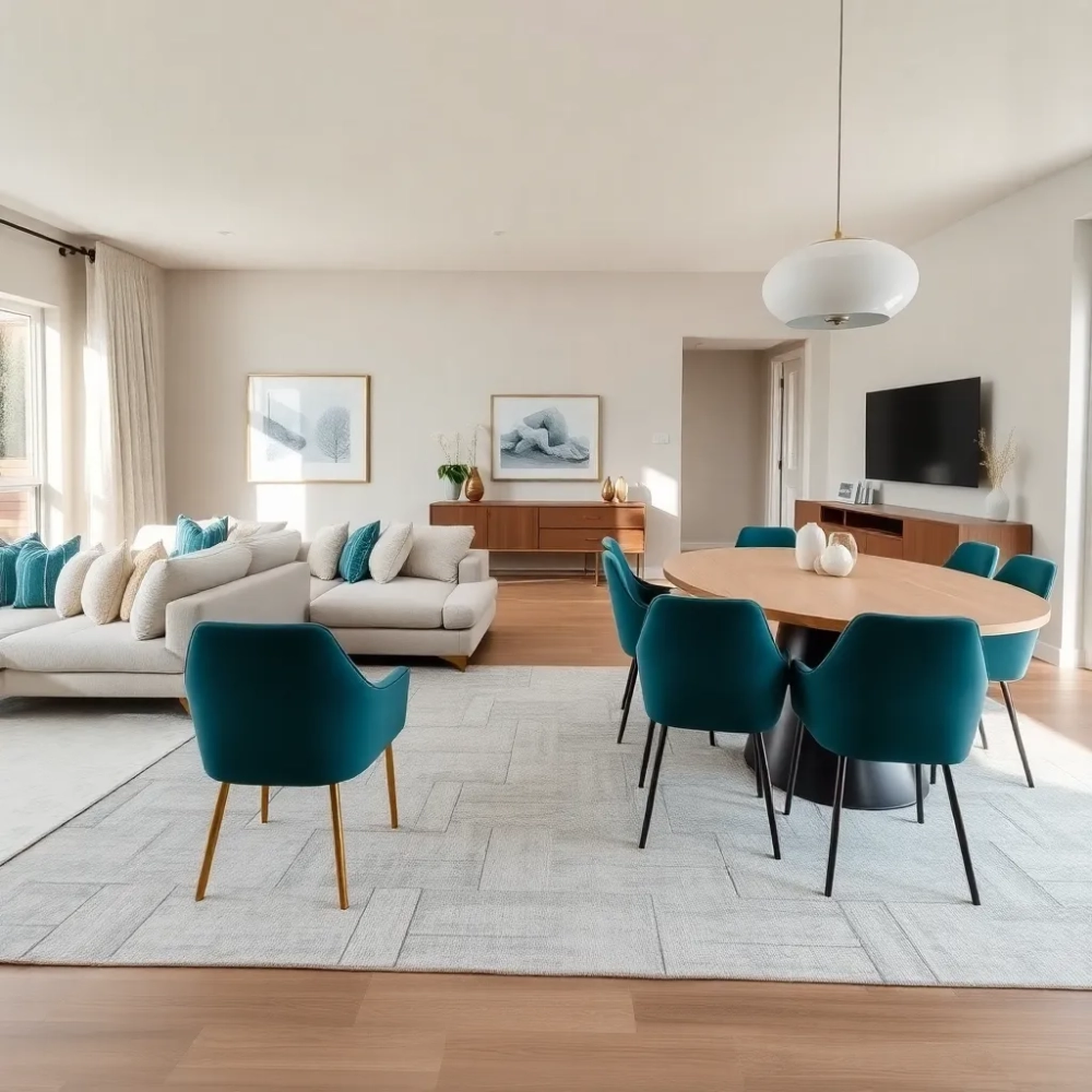 Salon z jadalnią pokój dzienny inspiracje