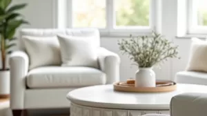 Jaki stół do białych mebli w salonie