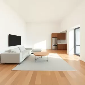 Kwadratowy salon z aneksem