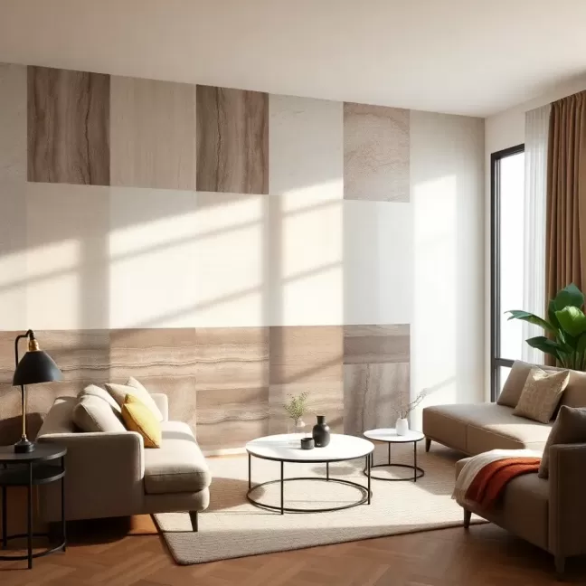 Nowoczesne ściany w salonie