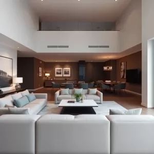 Nowoczesny salon z jadalnią