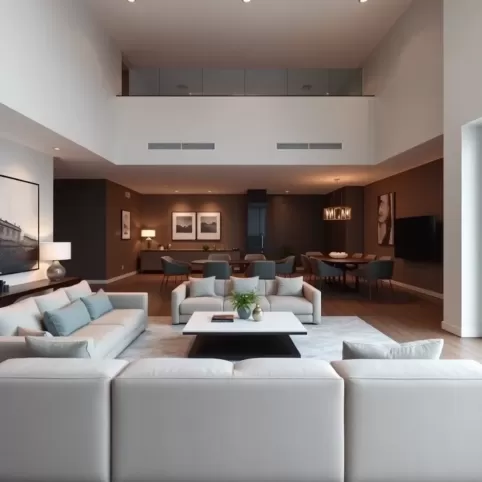 Nowoczesny salon z jadalnią