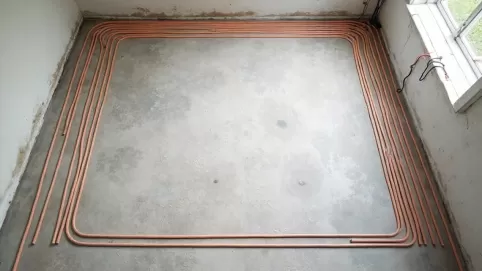 Salon 30 m2 ile pętli podłogówki