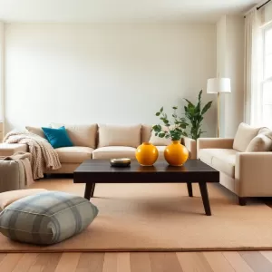 Salon beżowo brązowy jakie dodatki