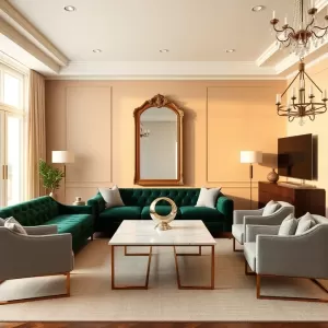 Salon styl klasyczny z nowoczesnym