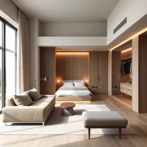 Salon sypialnia i Garderoba w jednym