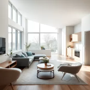 Salon z aneksem 22m2 projekt