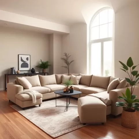 Salon z narożnikiem i stołem aranżacje