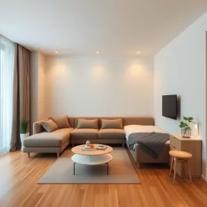 Salon z sypialnią inspiracje