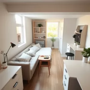 Salon z sypialnią na małej powierzchni