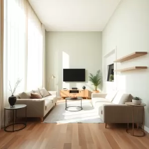 wąski salon inspiracje