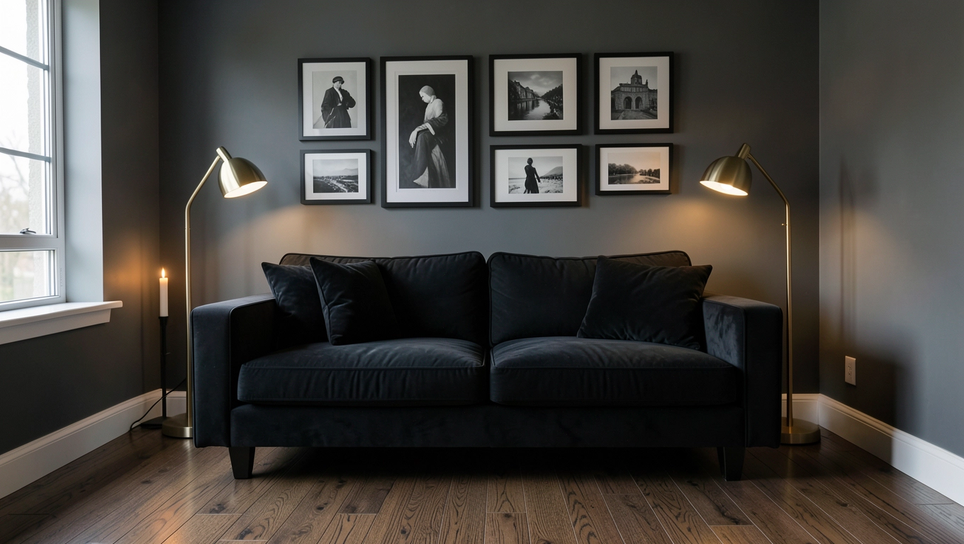 czarny salon inspiracje