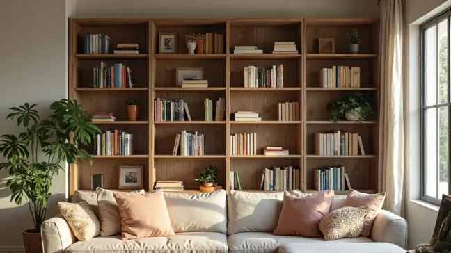 Biblioteczka w salonie