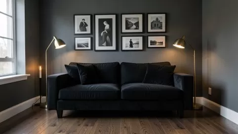 czarny salon inspiracje