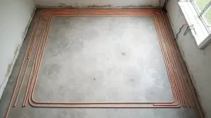 Salon 30 m2 ile pętli podłogówki